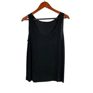 Black Sleeveless Scoop Neck Tank Top Womens Size L